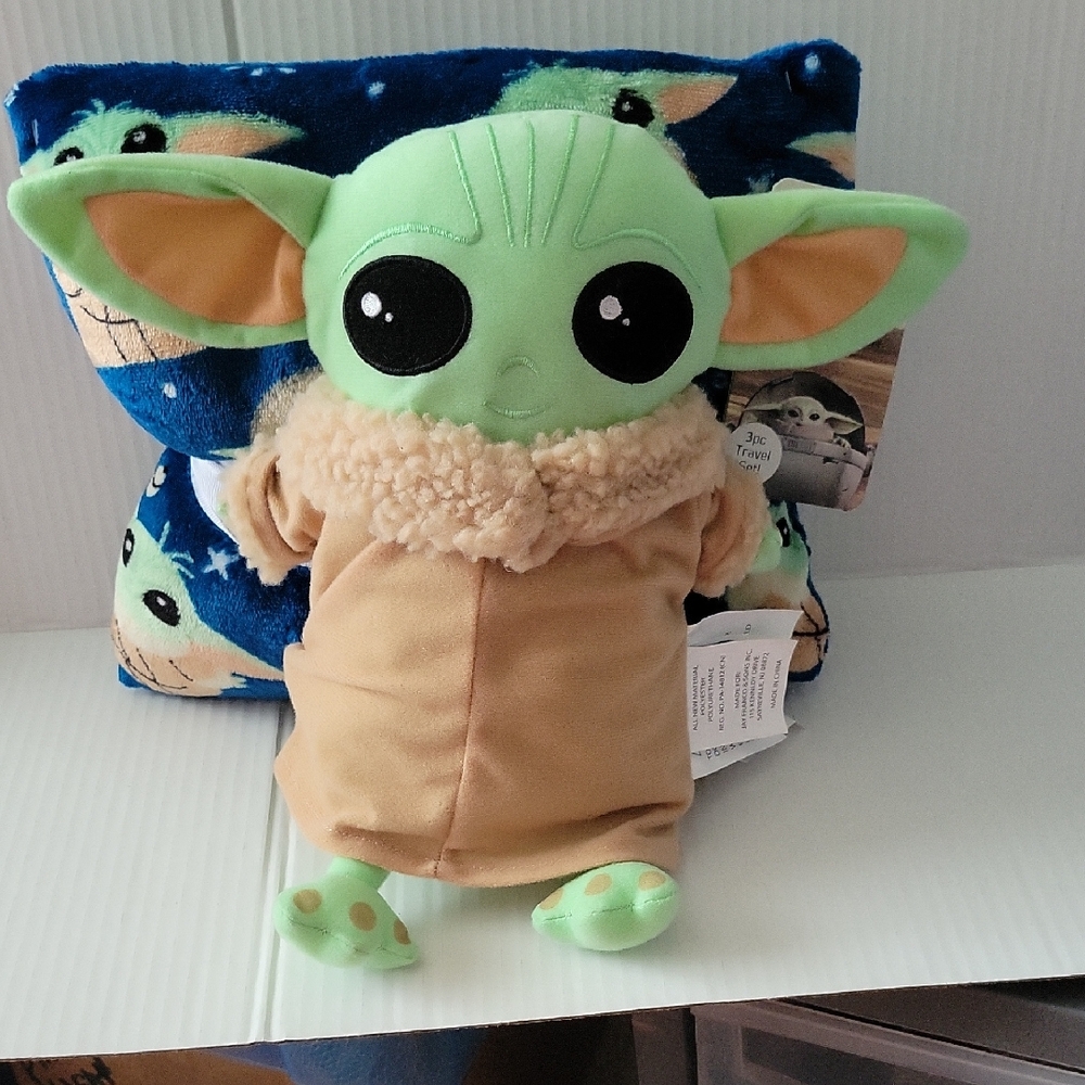 Star Wars, The Mandalorian , three piece travel set , pillow, and blanket